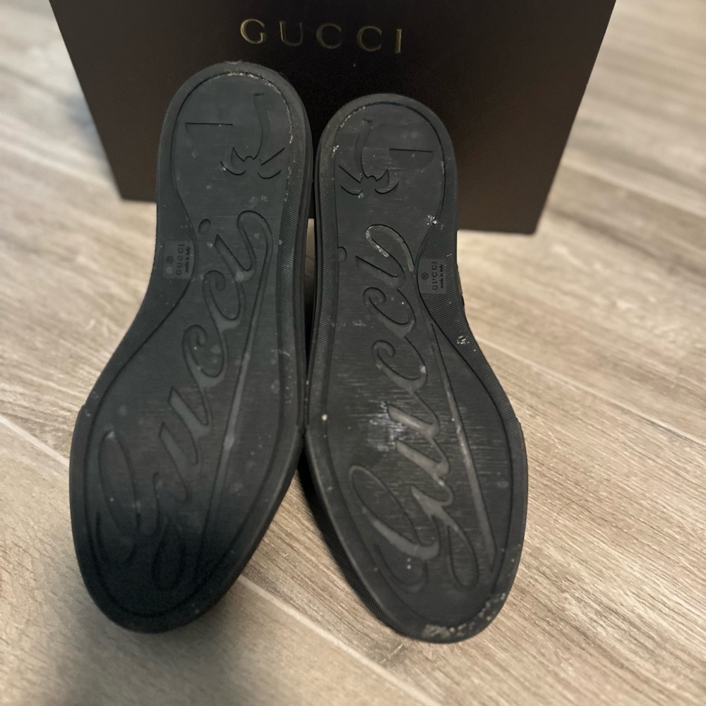 Gucci Black and Gold Studded High-Top Sneakers - Picture 6 of 9